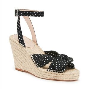 Loeffler Randall Black & White Polka Dot Tessa Espadrille Wedge Sandals